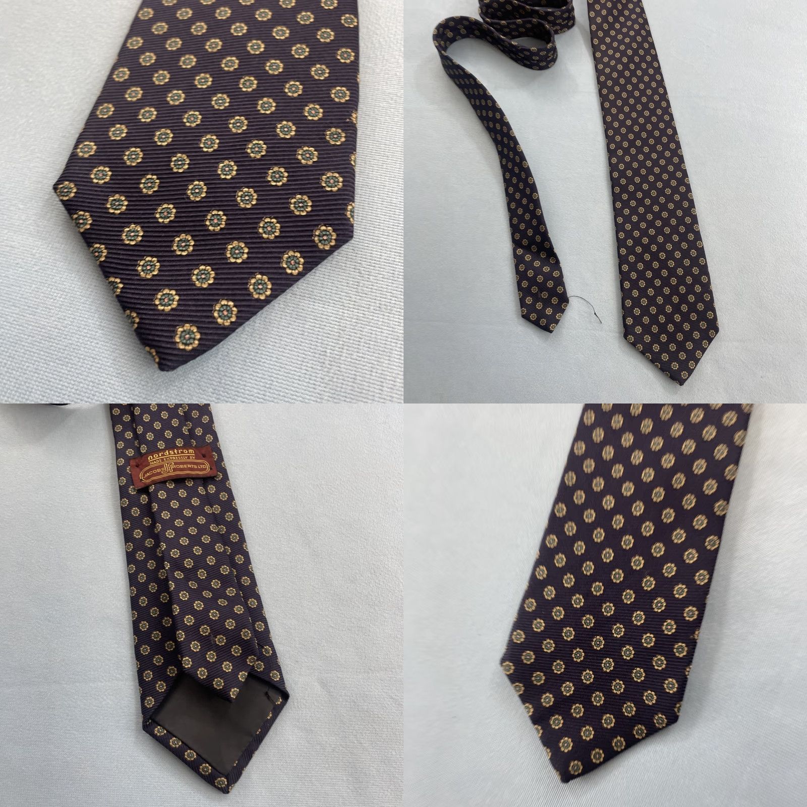 Vintage Jacob Roberts Silk Tie Italy Foulard Deco MicroDots Geometric Blue vtg 90s 3x59 Capsule Necktie Size ONE SIZE - 10 Thumbnail