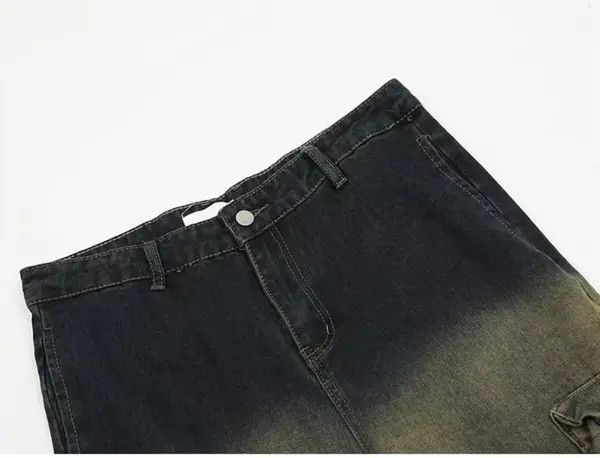 VIBE Retro color contrast straight jeans hiphop mopping pants Size US 32 / EU 48 - 4 Thumbnail