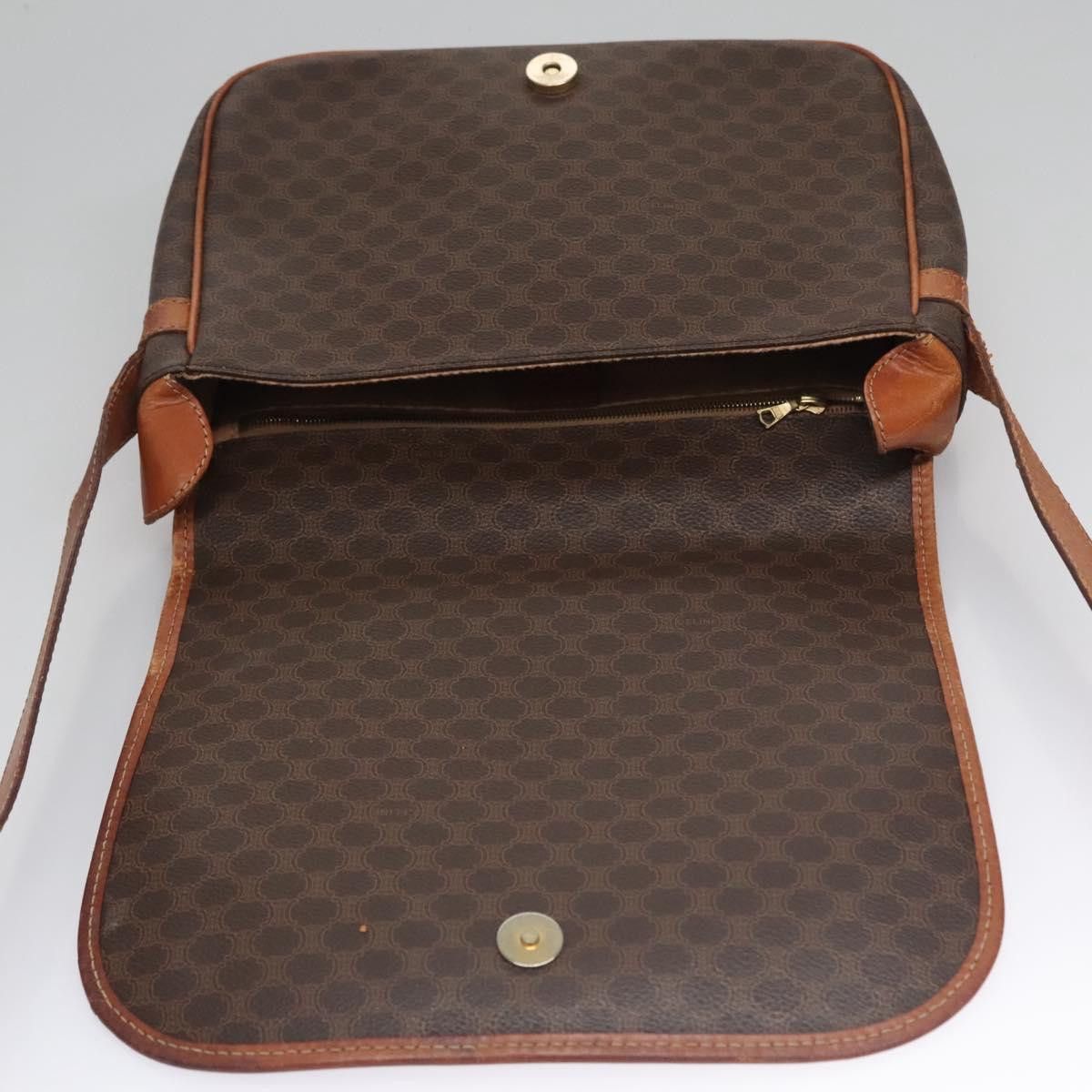 Celine CELINE Macadam Canvas Shoulder Bag Pvc Leather Brown Size ONE SIZE - 15 Thumbnail