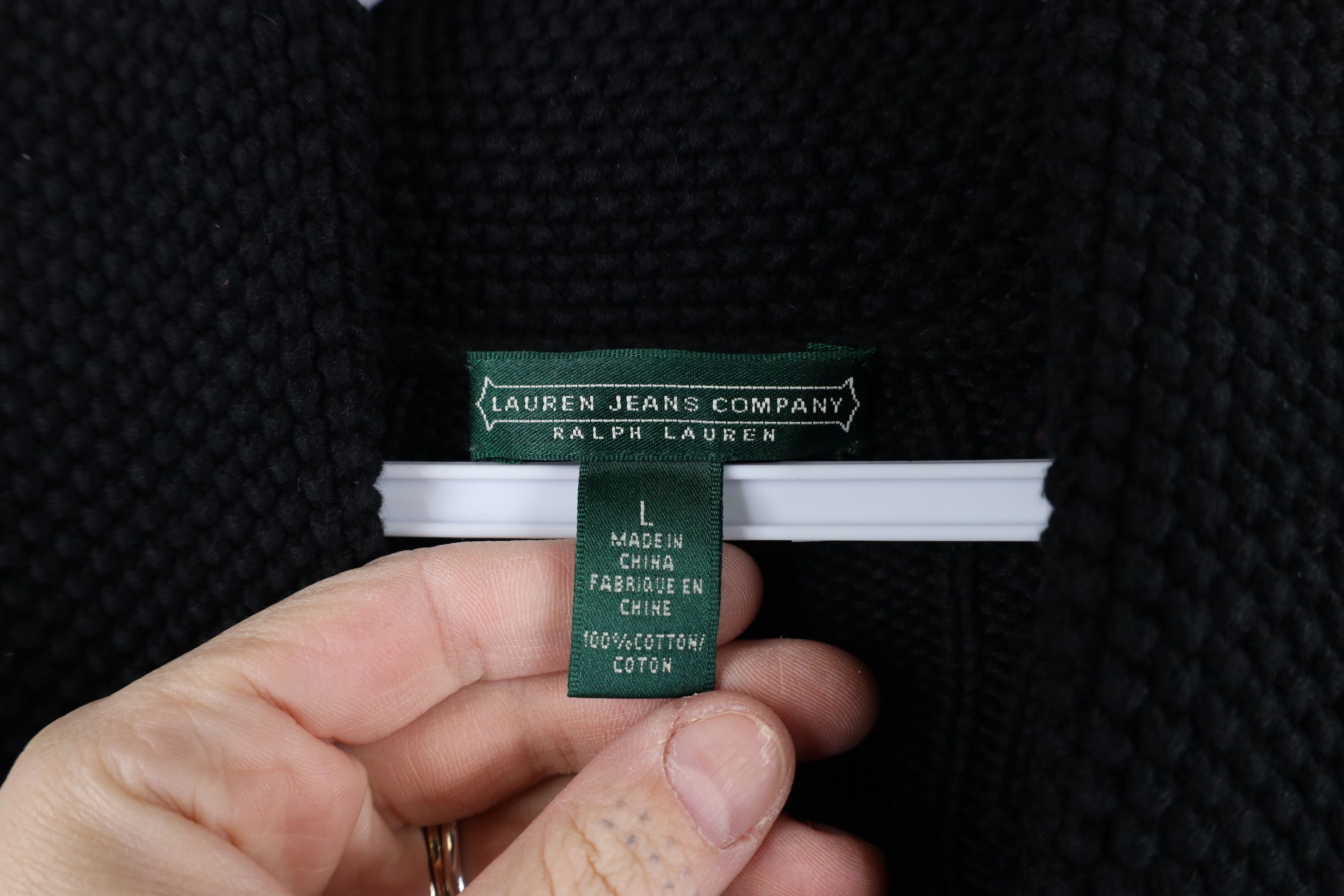 Ralph Lauren × Vintage Vintage 90s Ralph Lauren Knit Clasp Hook Button Sweater Size L / US 10 / IT 46 - 5 Thumbnail
