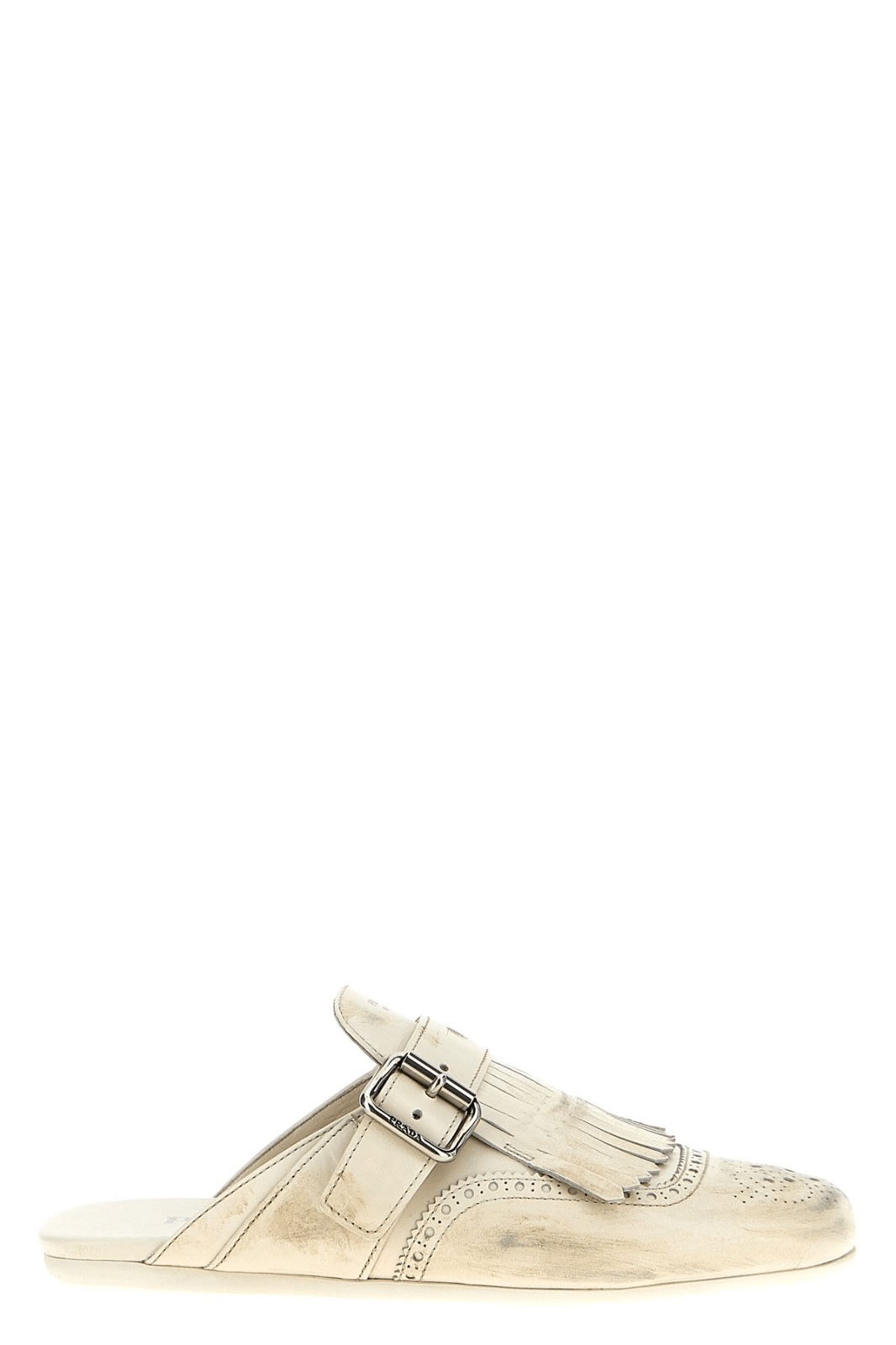 PRADA White Leather Loafer Slippers New & Authentic