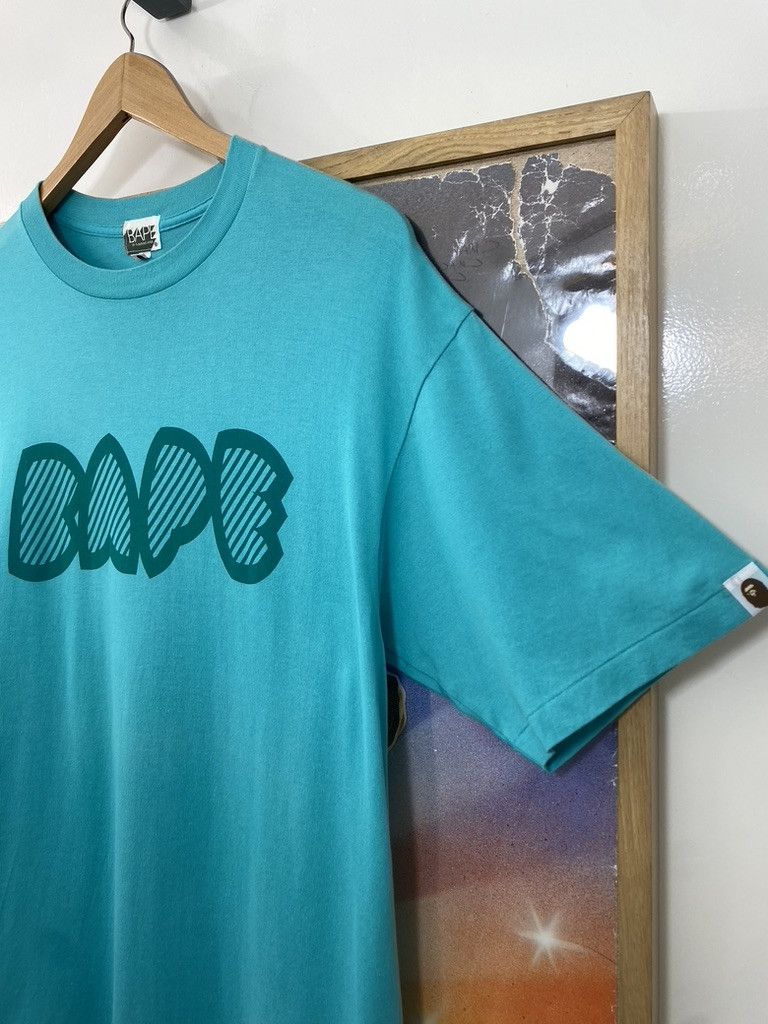 Bape 2007 Vintage Bape Busy Works Lined Centre Spellout Tee Size US L / EU 52-54 / 3 - 5 Thumbnail