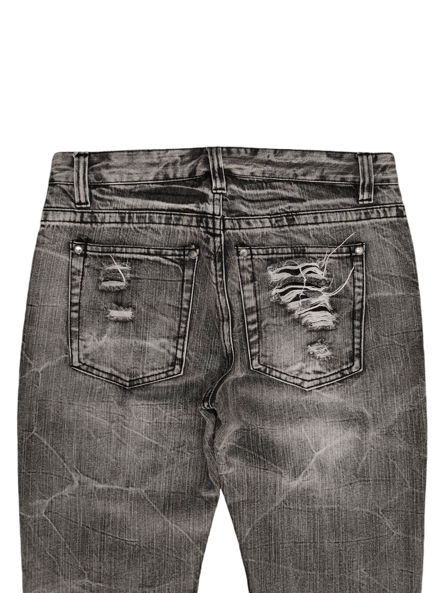 Comme des Garcons × Undercover Vintage Y2k Assured Joy Clawmark Distress Faded Denim Jeans Size US 32 / EU 48 - 14 Thumbnail
