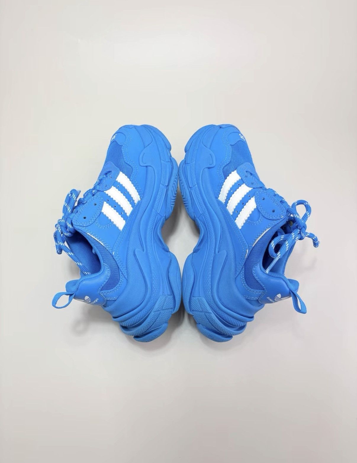 Balenciaga BALENCIAGA × adidas TRIPLE S Blue Dad Sneakers K1 Size US 5 / IT 35 - 4 Thumbnail