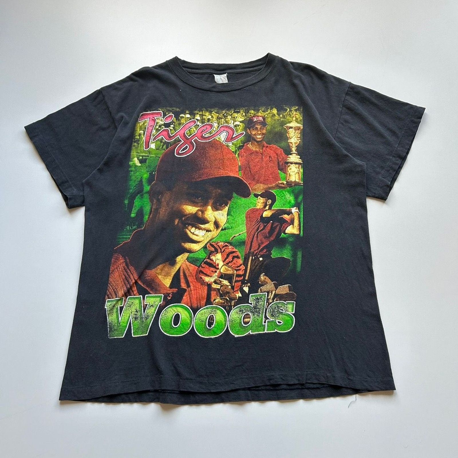 Rap Tees × Tiger Woods × Vintage Vintage 90s Tiger Woods Bay Club Bootleg Graphic T Shirt XL Size US XL / EU 56 / 4 - 1 Thumbnail