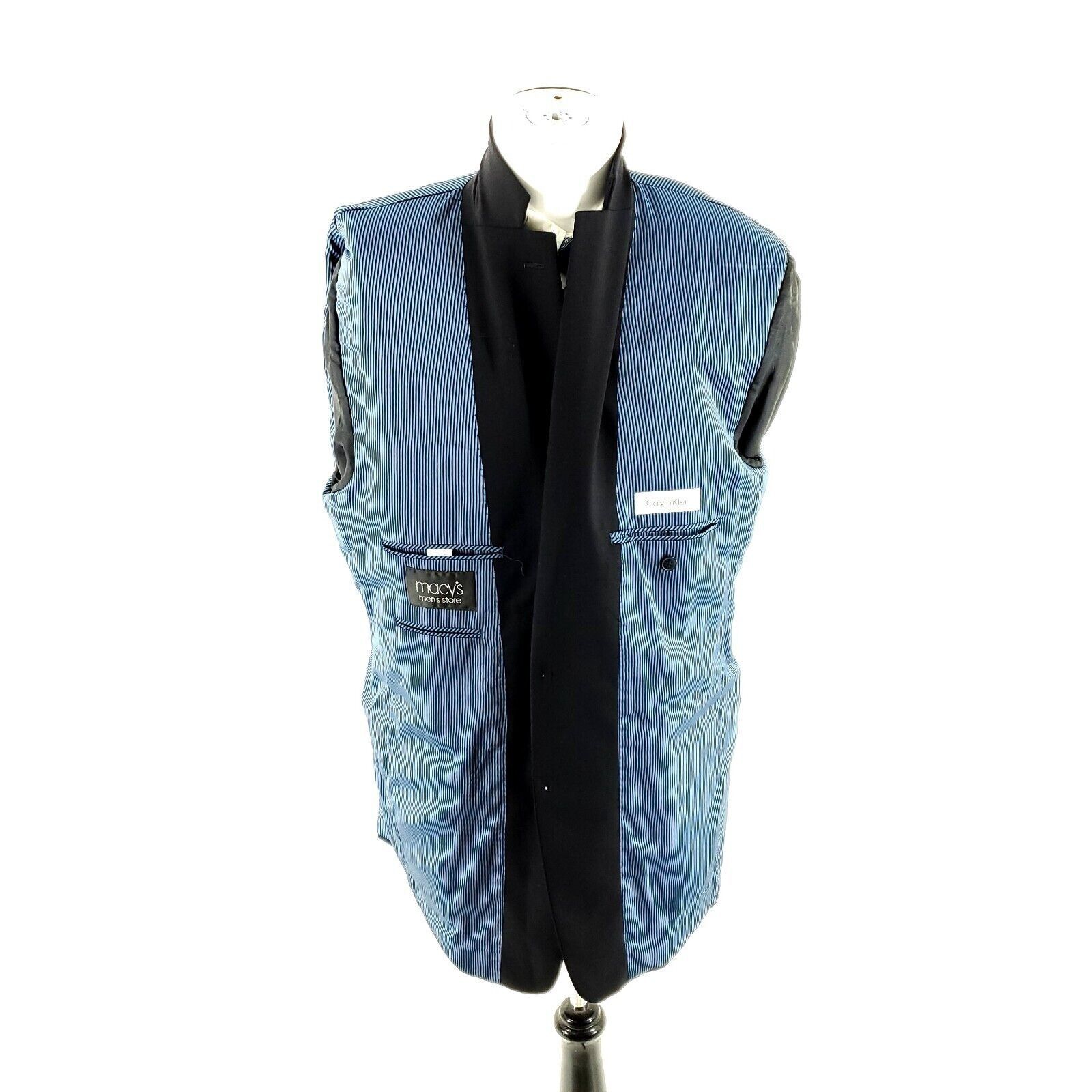 Calvin Klein Calvin Klein Wool 2 Silver Button Blazer 42L Or Slim 44L Bla Size 42L - 10 Thumbnail