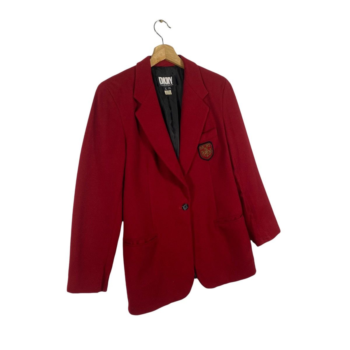 DKNY × Vintage Vintage 90s Preppy Donna Karan New York Wool Blazer Size 34S - 2 Thumbnail