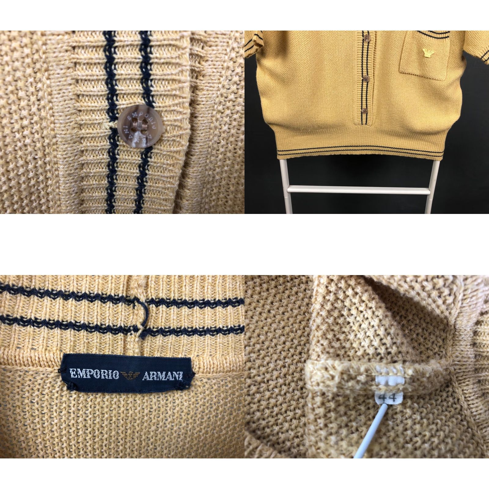 Emporio Armani Emporio Armani Cardigan Size 44 Yellow Cotton Blend Short Sleeve Women's Size M / US 6-8 / IT 42-44 - 8 Thumbnail