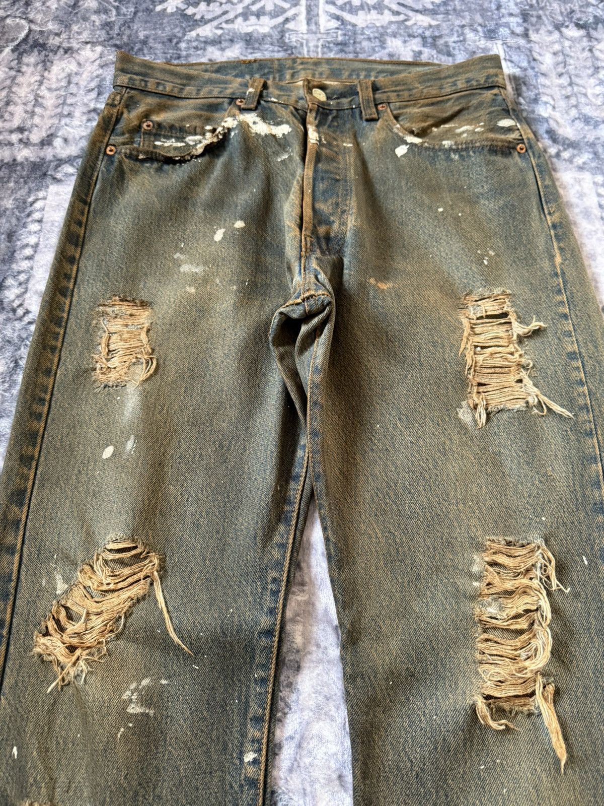 Levi's 80s Vintage Levis 501 Distressed Mud Wash Jeans Size US 30 / EU 46 - 3 Thumbnail