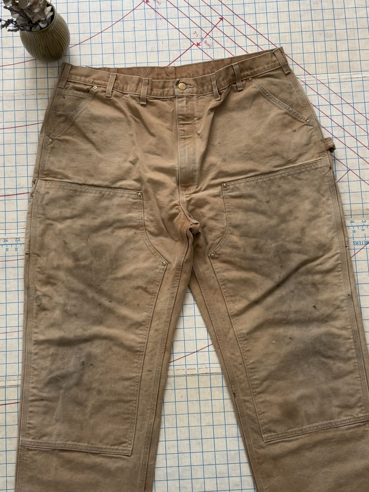Carhartt Carhartt Double Knee Work Pants Tan Duck Canvas 44x32 Loose Size US 44 / EU 60 - 4 Thumbnail