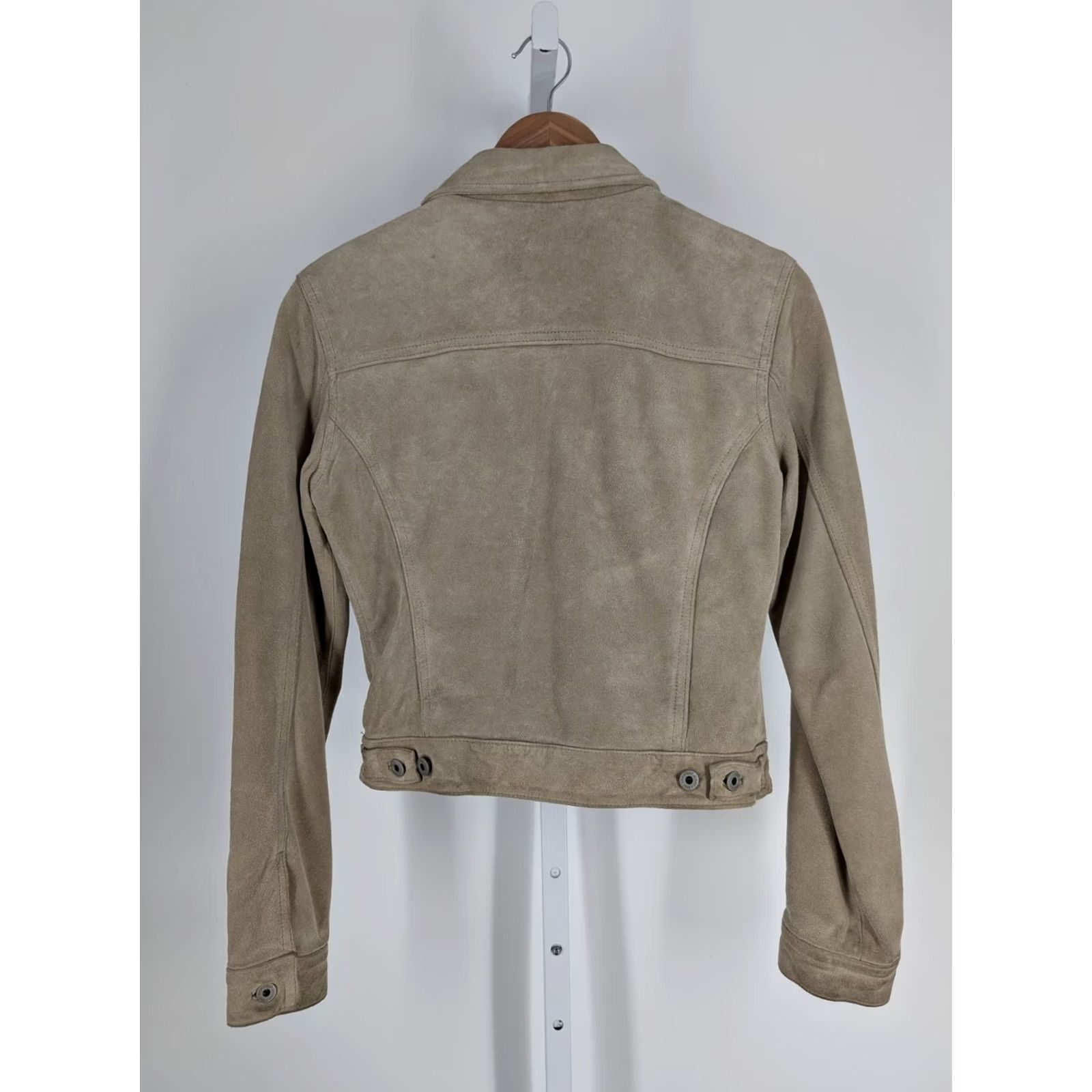 Gap VINTAGE Gap Trucker Jacket Suede Leather Brown Beige Y2K Spring 2000 Women XS Regular Long Sleeve Buttoned Front Size XS / US 0-2 / IT 36-38 - 3 Thumbnail