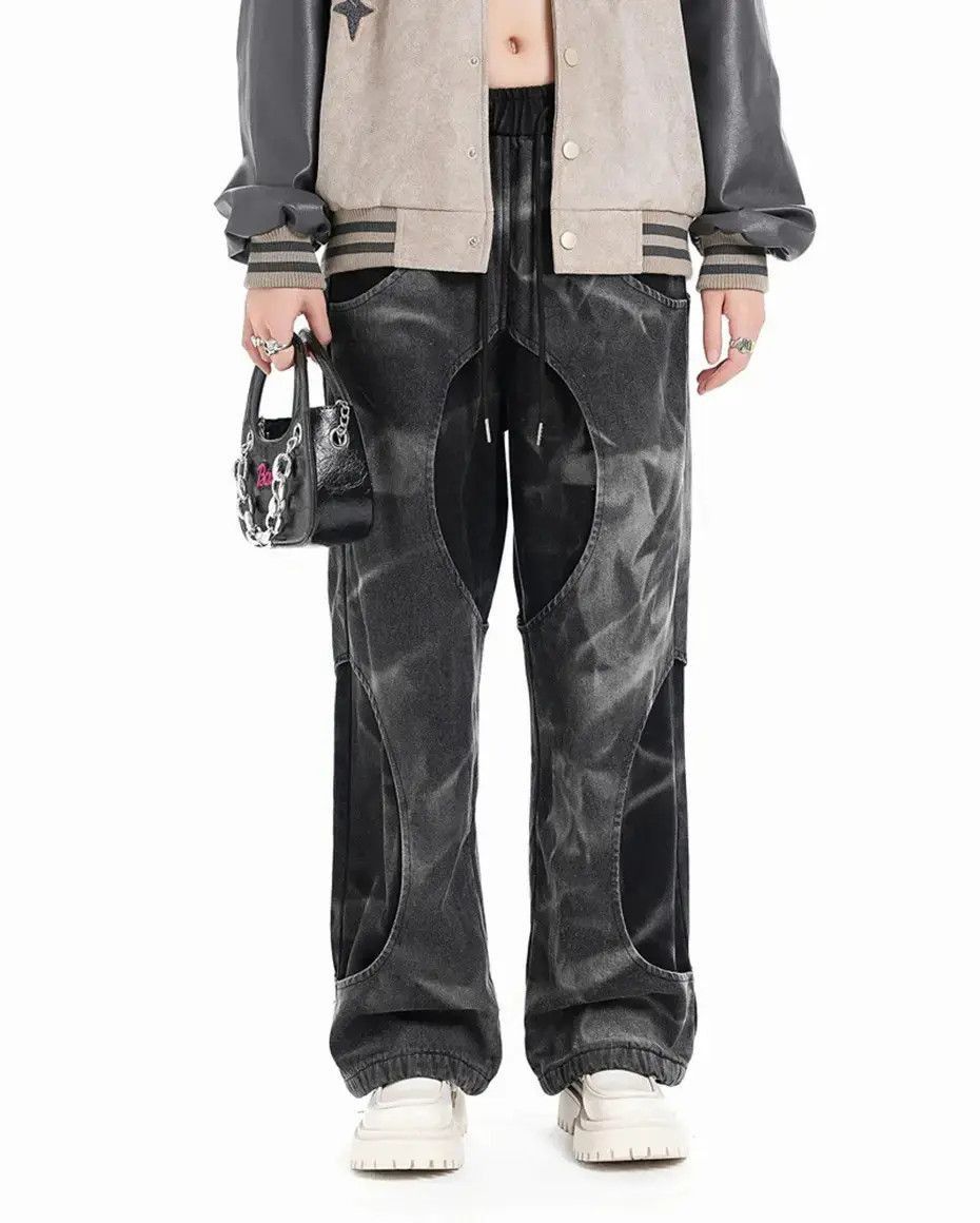 Japanese Brand Two Piece Black Baggy Jeans Size US 32 / EU 48 - 5 Thumbnail