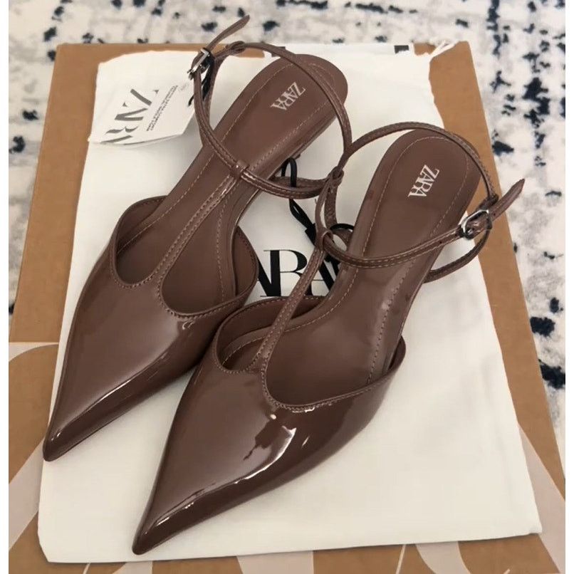 Zara ZARA Faux Patent Leather Heels Size US 10 / IT 40 - 5 Thumbnail