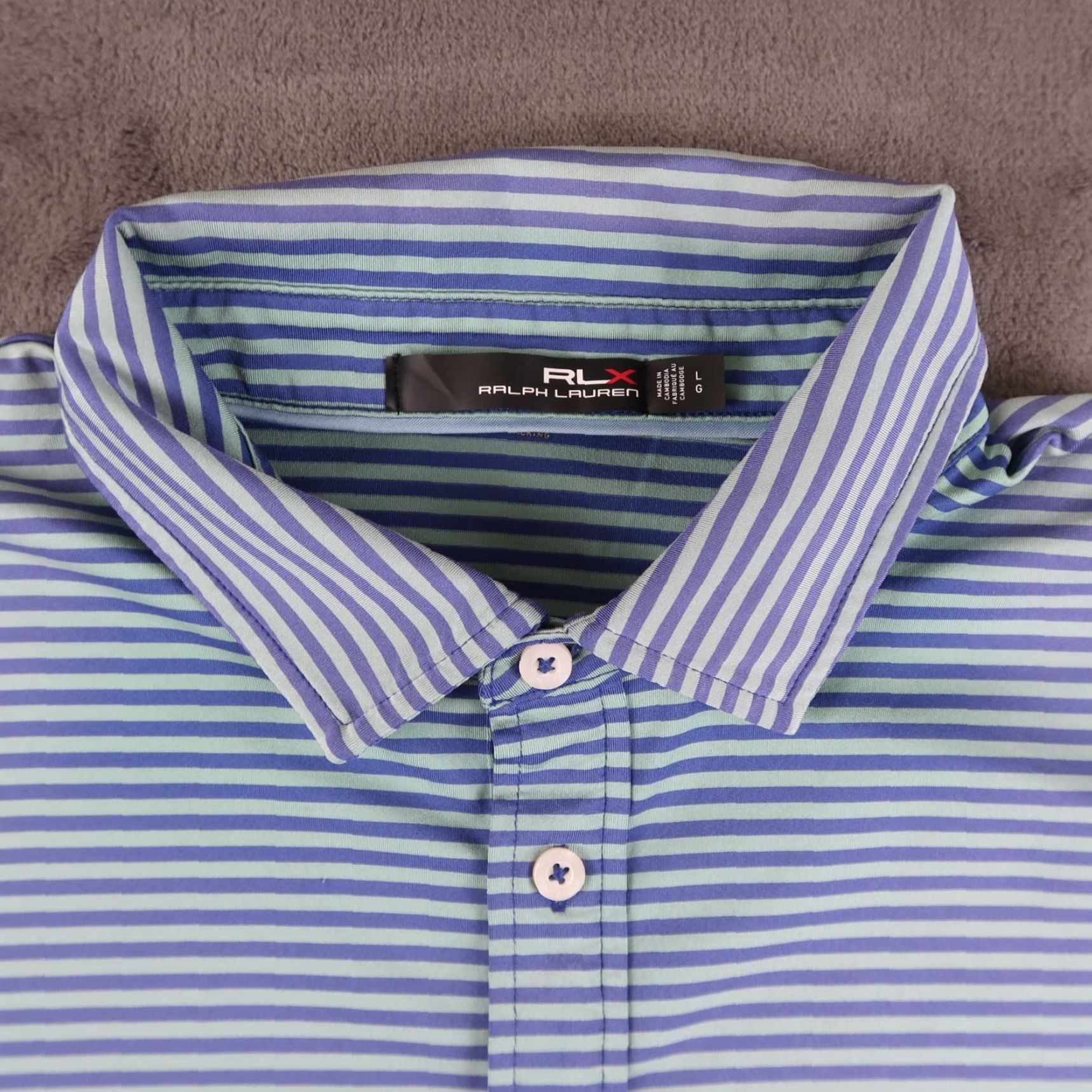 RLX Ralph Lauren RLX Ralph Lauren Polo Shirt Mens L PGA Striped Golf Sport Shirt Size US L / EU 52-54 / 3 - 4 Thumbnail