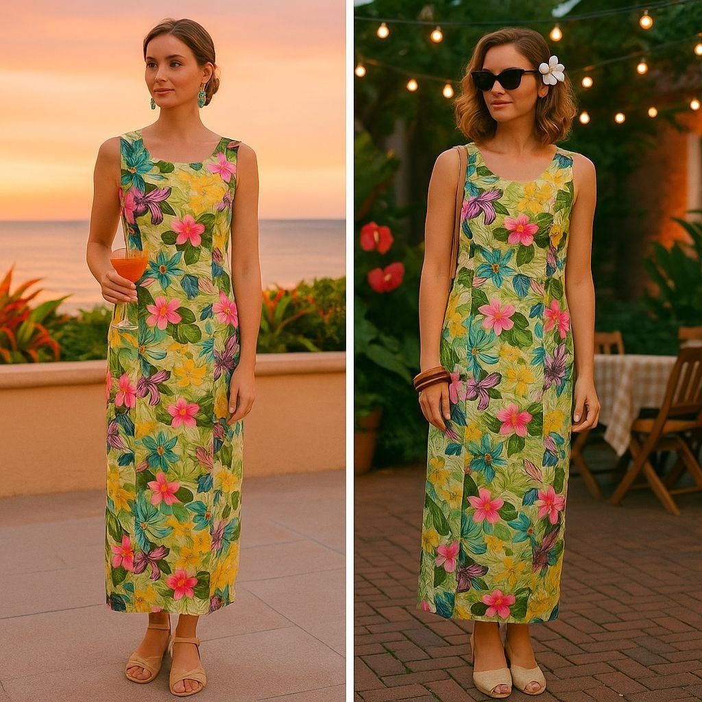 MAGGY LONDON Maggie London Woman Floral Silk Maxi Dress Size 12 Tropical Size XL / US 12-14 / IT 48-50 - 1 Thumbnail