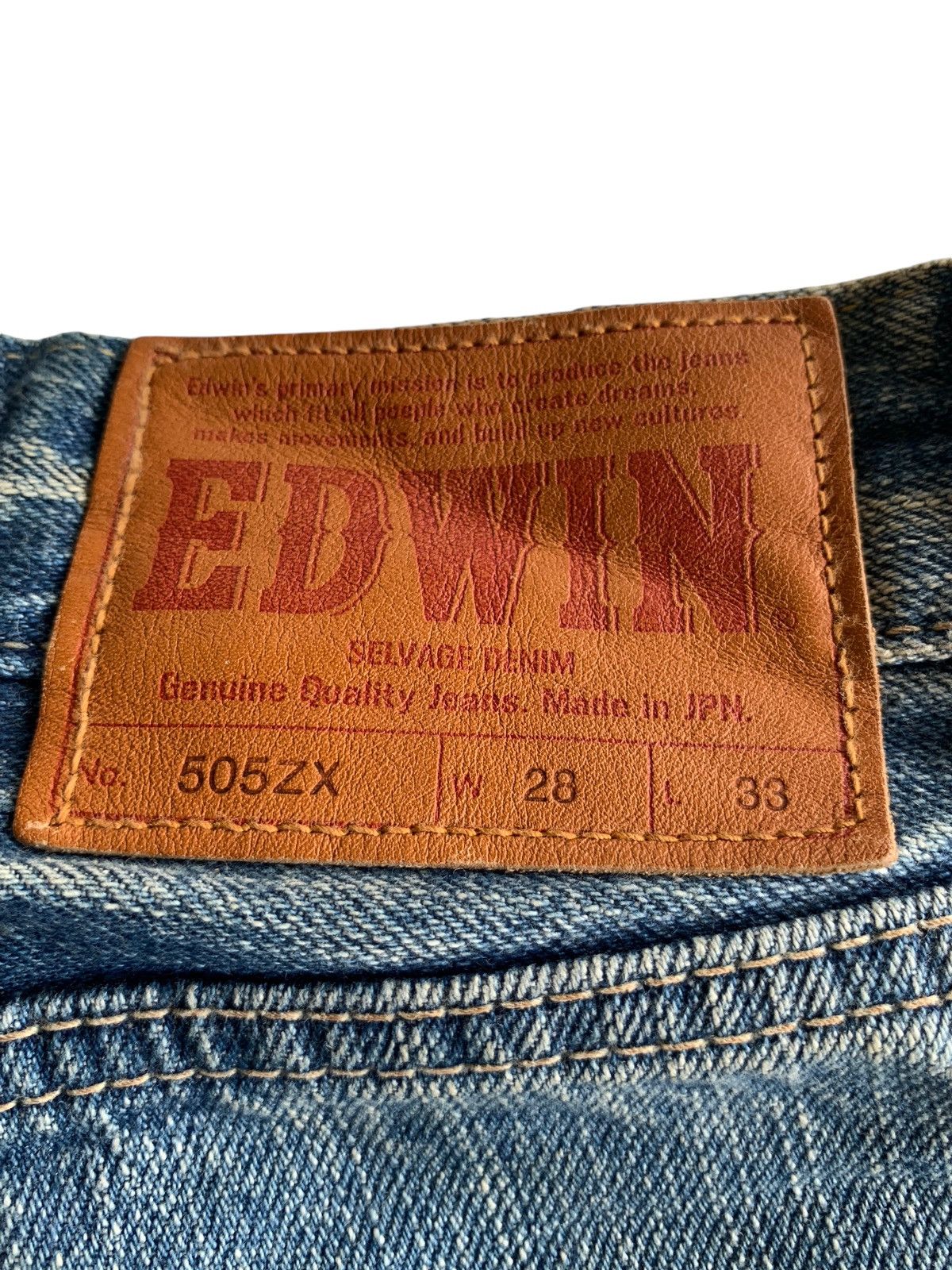 Edwin 505ZX Redline Selvedge distressed denim