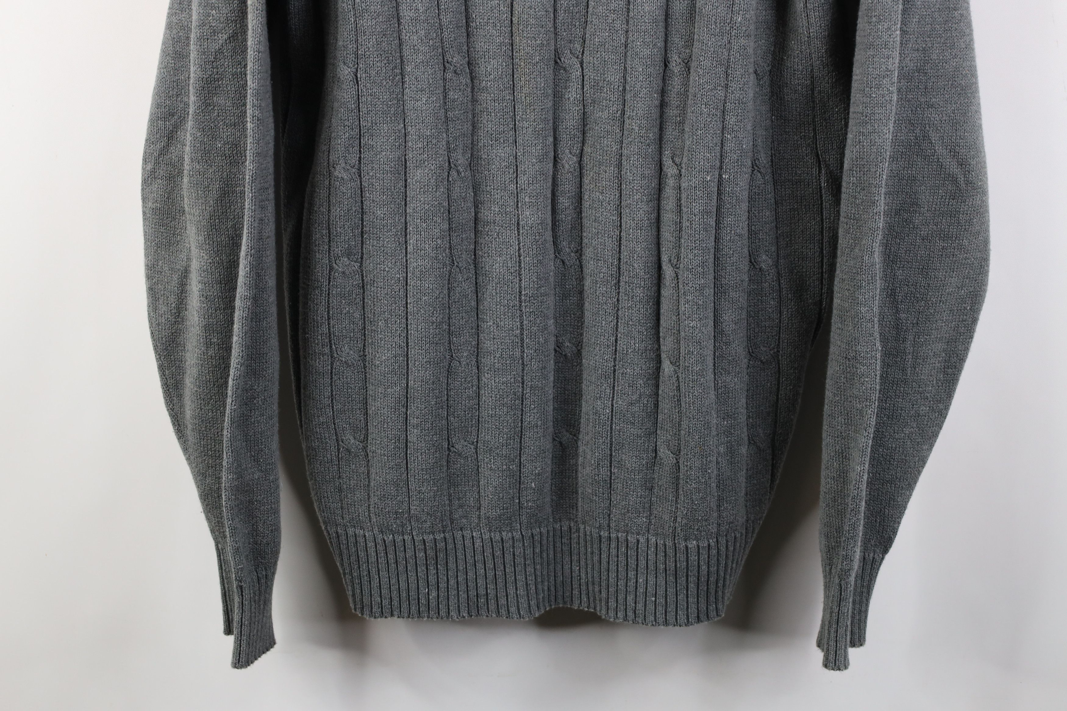 Vintage Vintage 90s Streetwear Cable Knit Crewneck Sweater Gray Size US XL / EU 56 / 4 - 3 Thumbnail