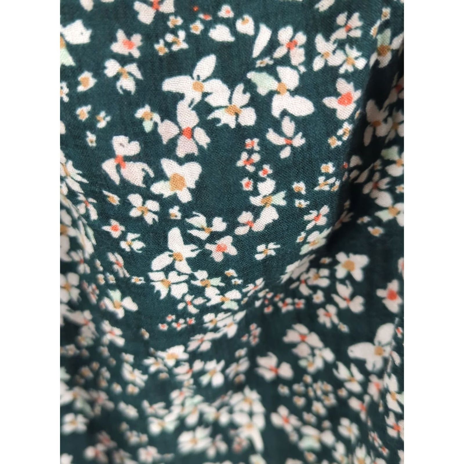 Vintage VINTAGE? No — Green Floral Ruffle Blouse Shirt 0X Long Sleeve Top Plus Size Women’s prairie Size XL / US 12-14 / IT 48-50 - 4 Thumbnail