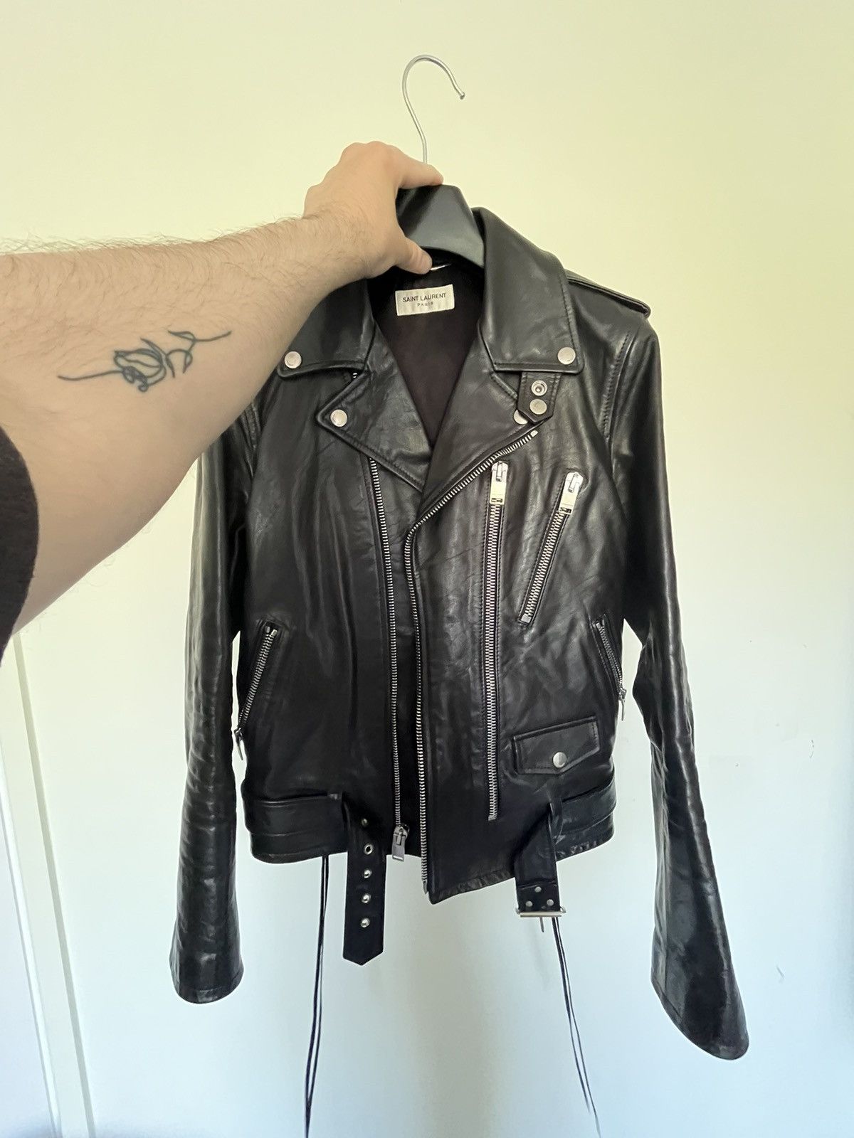 Hedi Slimane × Saint Laurent Paris Saint Laurent FW16 L17 Leather Jacket Size US S / EU 44-46 / 1 - 4 Thumbnail