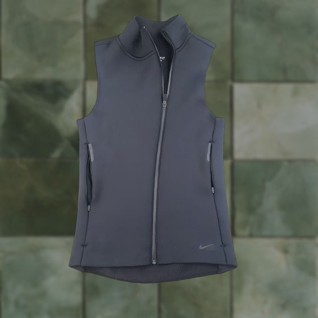 VINTAGE Nike Vest Womens Small Black Therma-Sphere Max Training Full Zip Stretch Golf