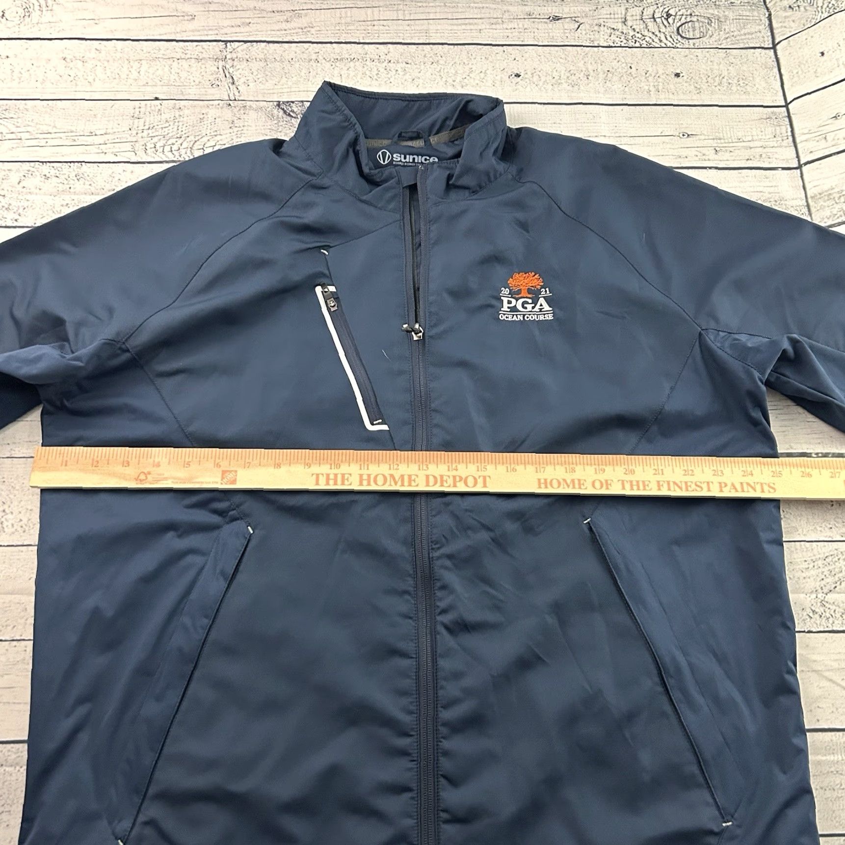 Vintage Sunice PGA 2021 Ocean Course Full Zip Windbreaker Jacket Men's L Blue Size US L / EU 52-54 / 3 - 5 Thumbnail
