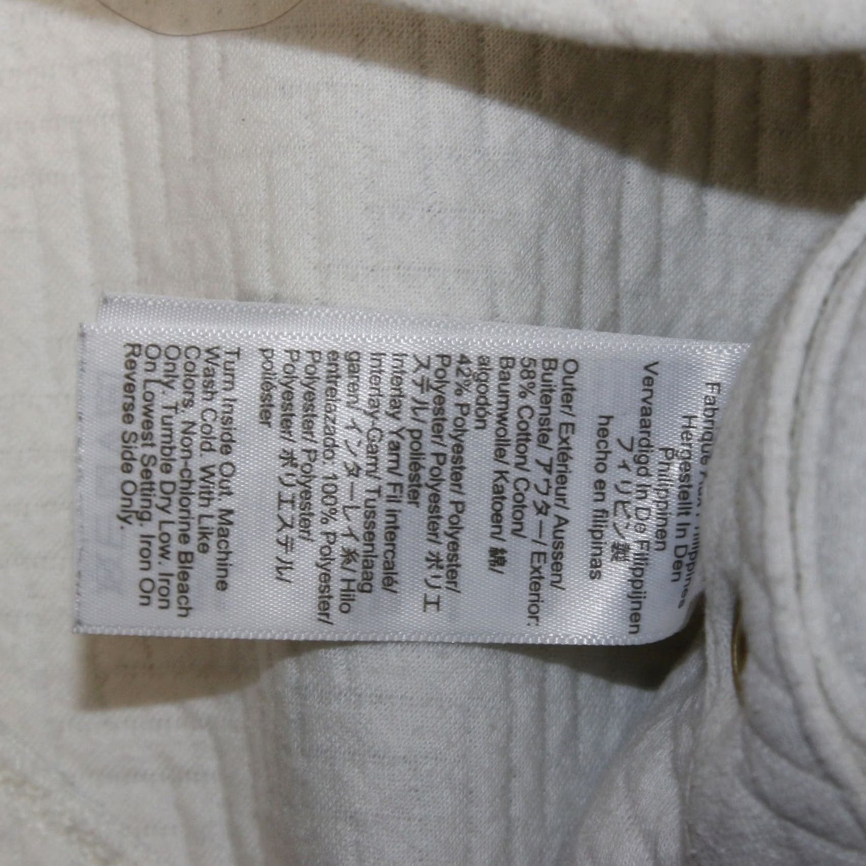 J.Crew J.CREW Quilted Mock Neck Sweatshirt Womens XL Ivory Gold Button Side Detail Size XL / US 12-14 / IT 48-50 - 3 Thumbnail