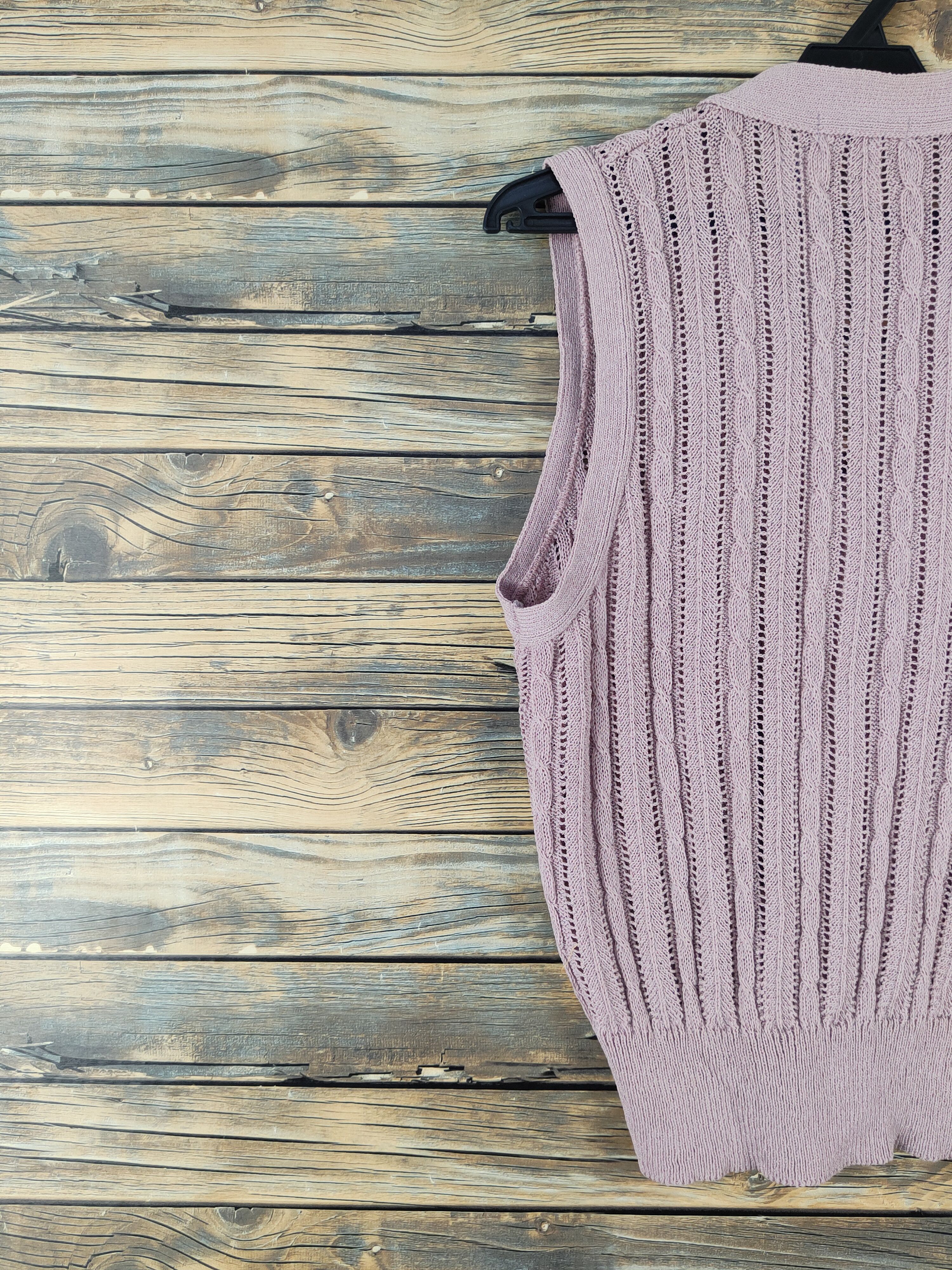 Homespun Knitwear Womiyan Pink Crochet Knitwear Vests #W2121 Size S / US 4 / IT 40 - 8 Thumbnail