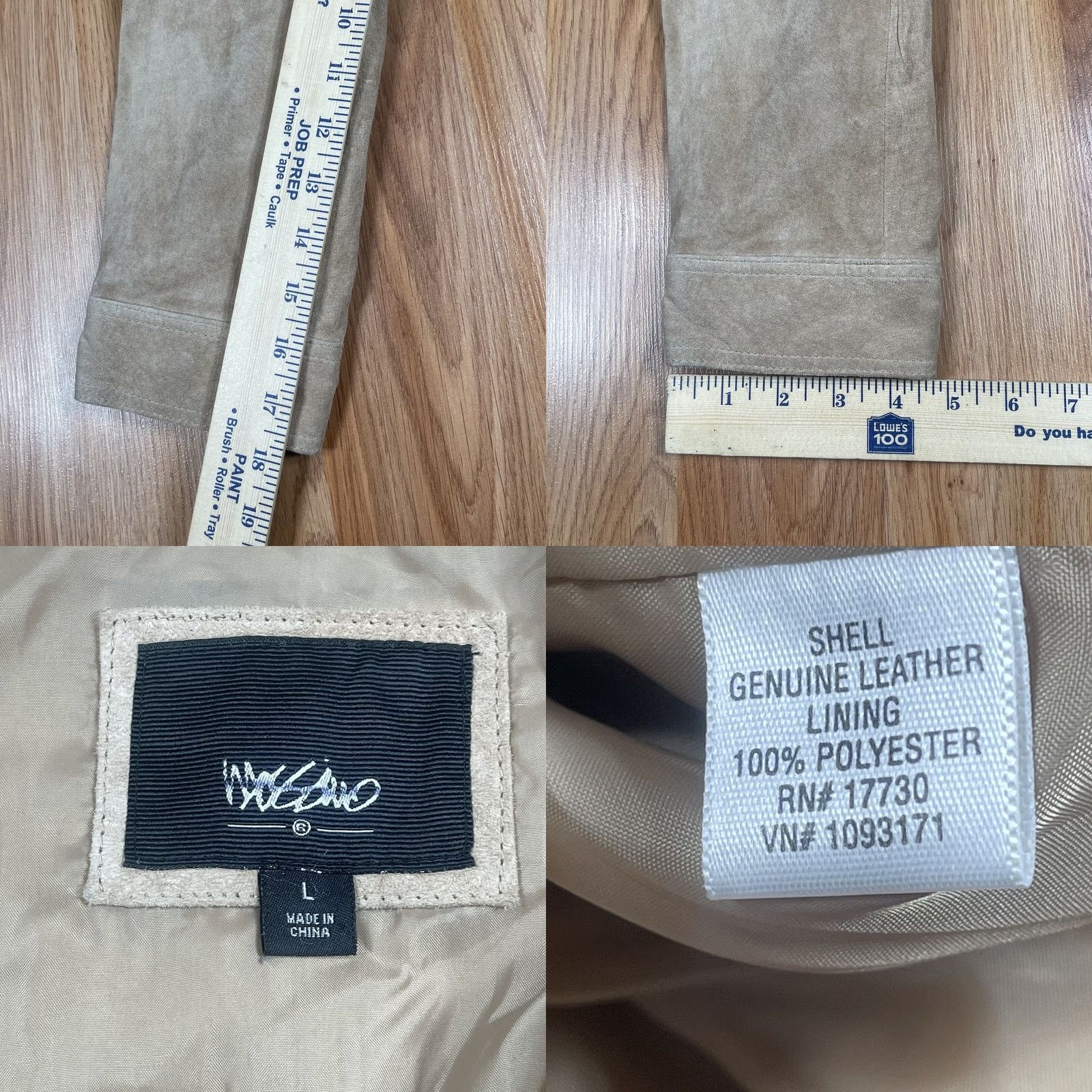 Mossimo VINTAGE Mossimo Blazer Jacket Womens L Beige Genuine Suede Leather Lined Shirt Size L / US 10 / IT 46 - 8 Thumbnail