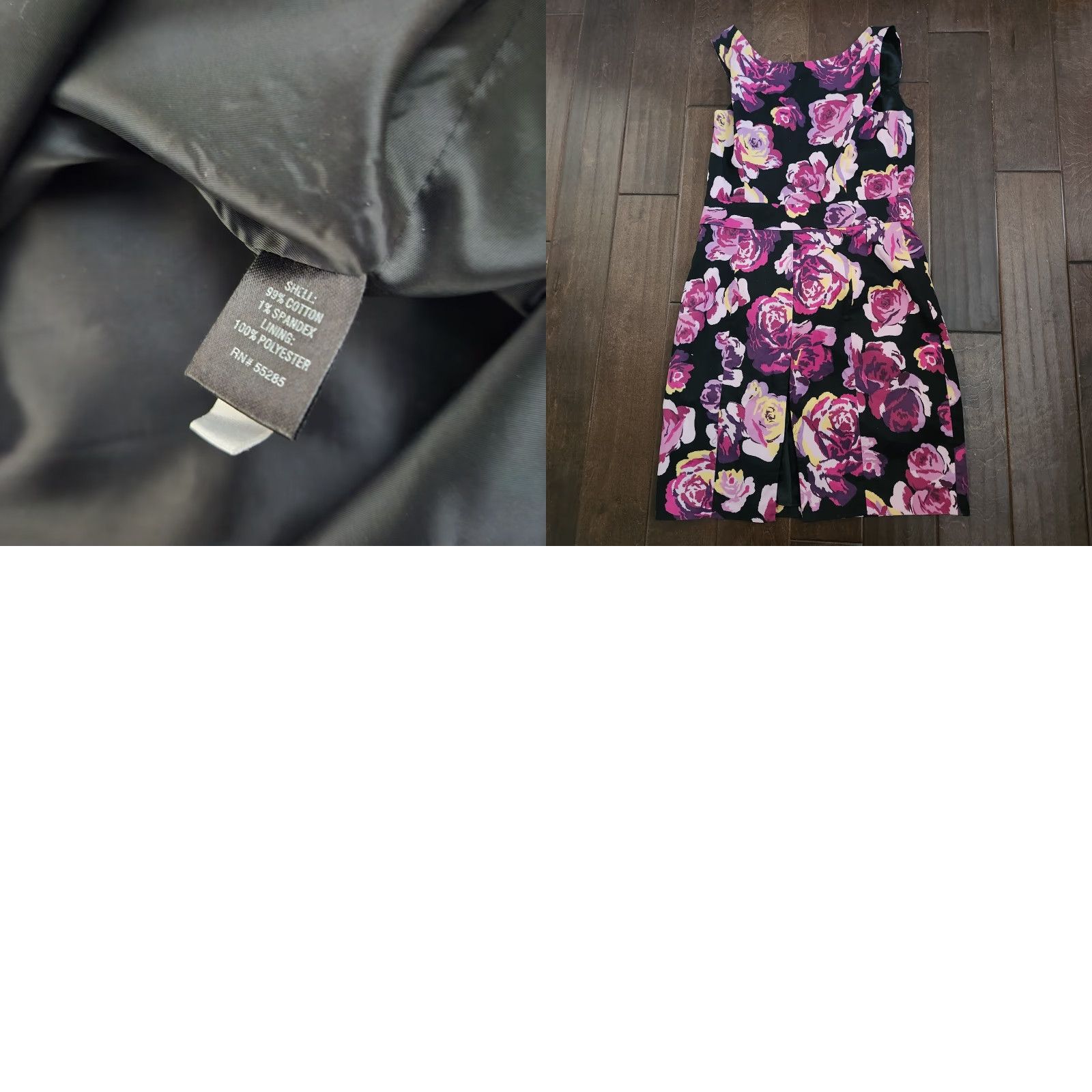Express VINTAGE Express Womens 12 Floral Fit Flare Dress Pink Black Size XL / US 12-14 / IT 48-50 - 9 Thumbnail