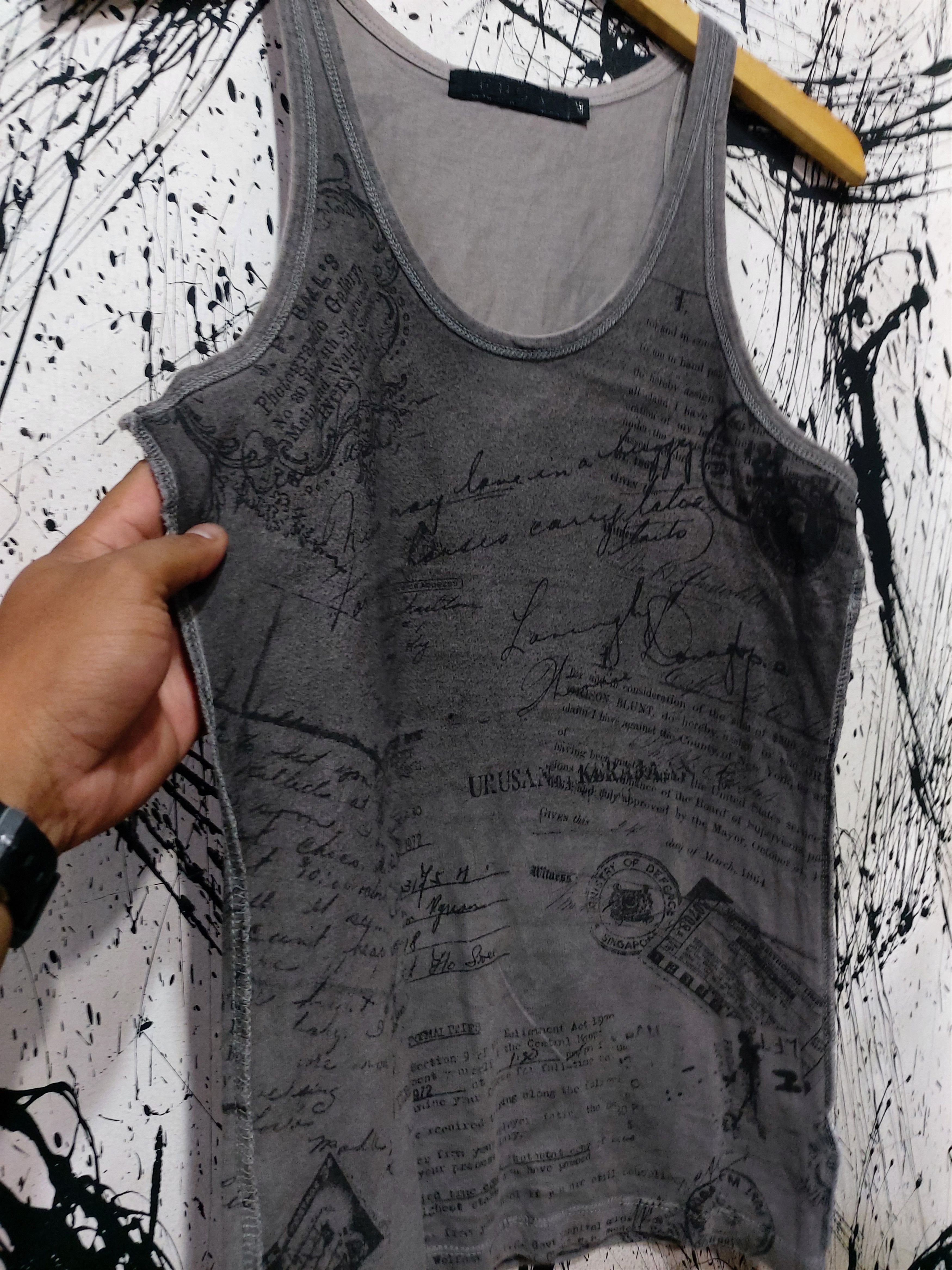 Japanese Brand Y2K FUGA NEWSPAPER PATTERN TANK TOPS Size US S / EU 44-46 / 1 - 2 Thumbnail