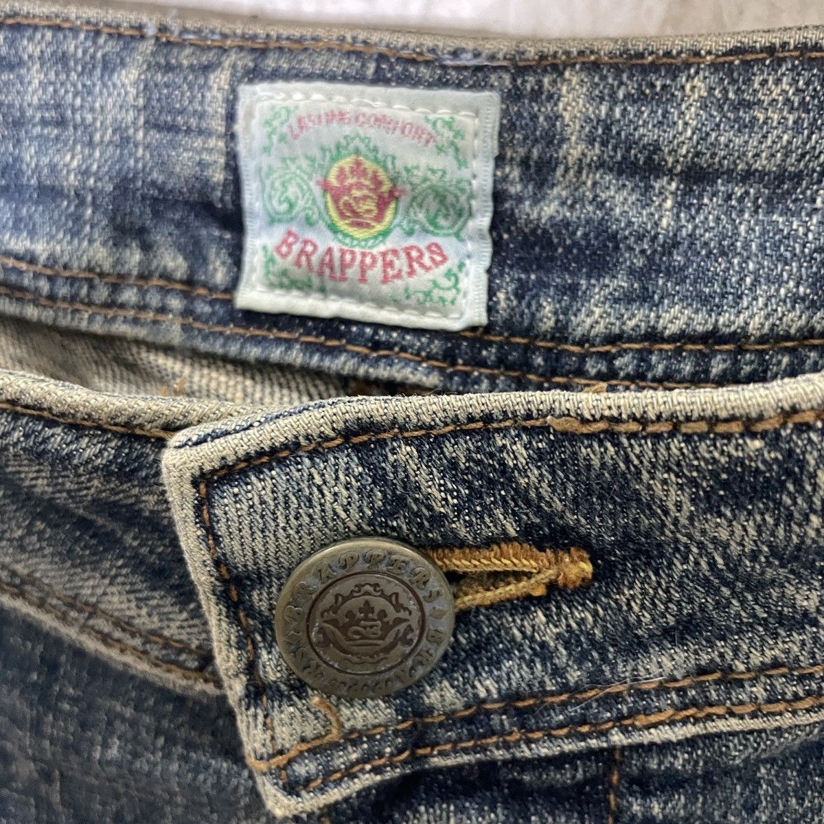 Japanese Brand Vintage Brappers Distressed Flare Denim Size US 28 / EU 44 - 5 Thumbnail