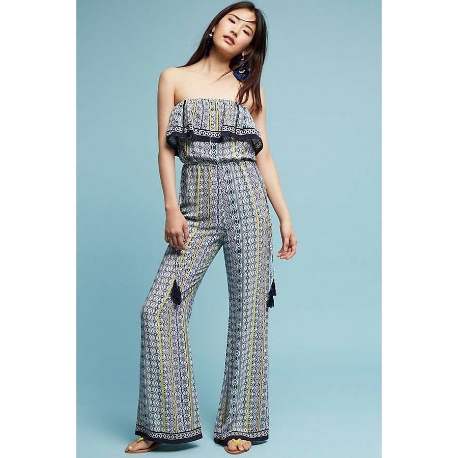 Anthropologie New Anthropologie Alara Strapless Jumpsuit by ASTR $148 Navy Size 26" / US 2 / IT 38 - 2 Thumbnail