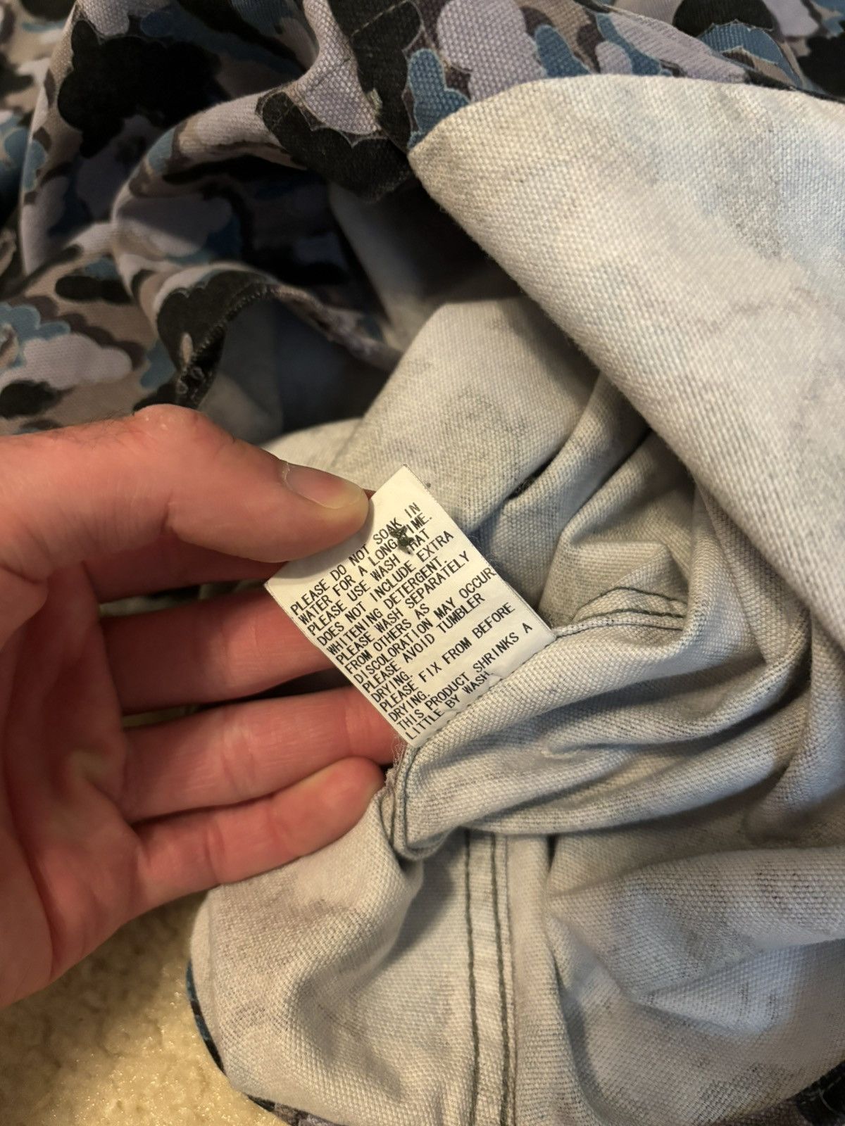 Bape × Kaws A Bathing Ape Kaws Cloud Camo Work Shirt Long Sleeve Blue Size US M / EU 48-50 / 2 - 8 Thumbnail