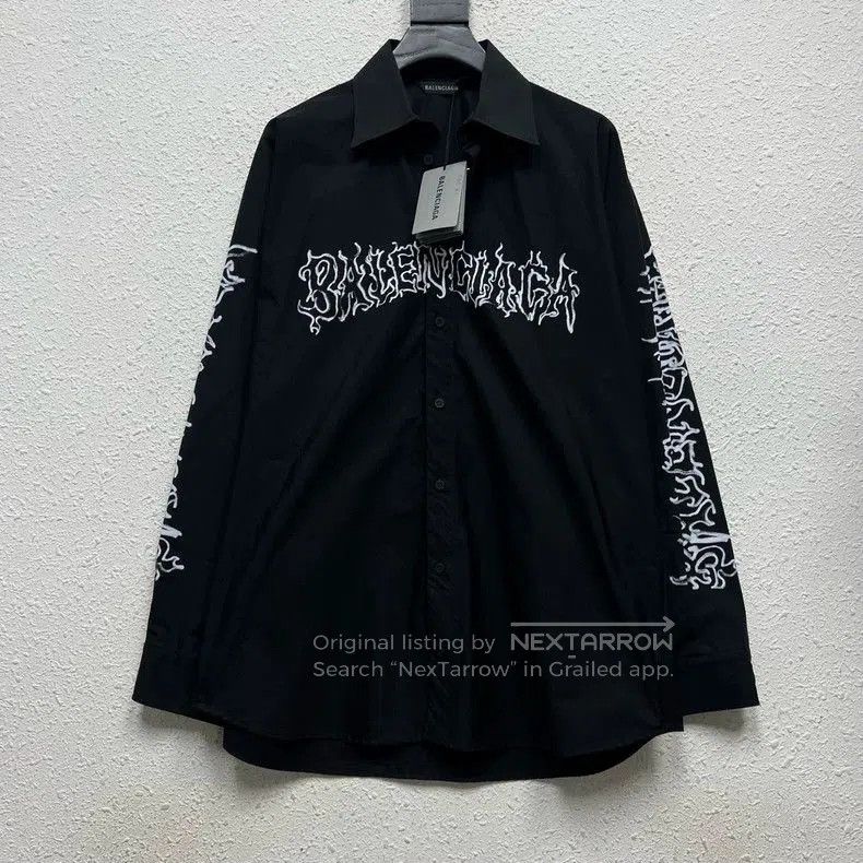 Balenciaga Balenciaga Dragon Year Graffiti Logo Shirt Jacket. Size US XS / EU 42 / 0 - 1 Thumbnail