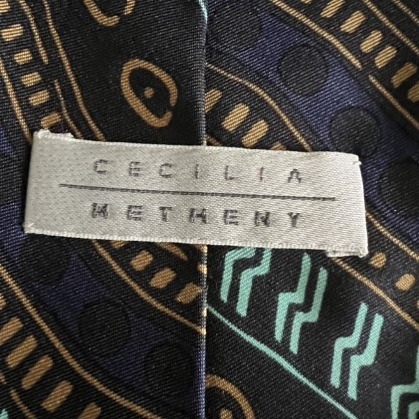 Cecilie Bahnsen Cecilia Metheny Men's Silk Necktie 3.5” Wide Black with Vibr Size ONE SIZE - 2 Thumbnail
