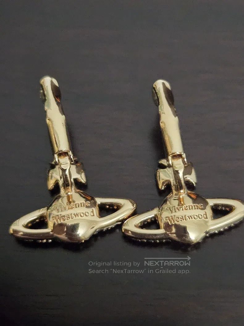 Vivienne Westwood Vivienne Westwood Rose Gold Full Diamond Saturn Earrings Size ONE SIZE - 5 Thumbnail