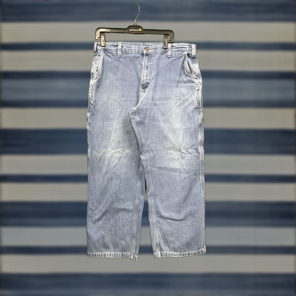 Carhartt Carhartt Jeans Mens 36x30 Light Blue Relaxed Straight Dungaree Carpenter Denim B13 Mens Size US 36 / EU 52 - 1 Thumbnail