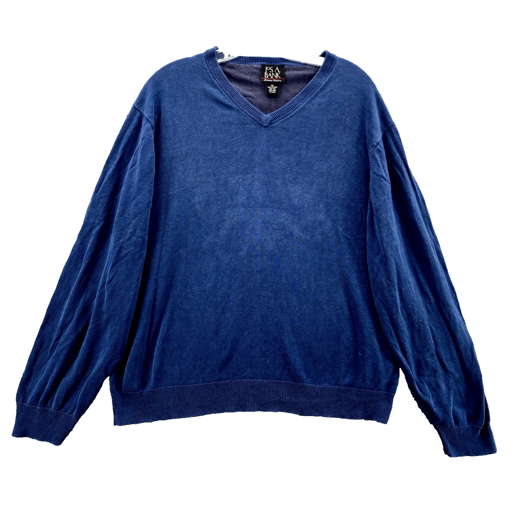 Jos. A. Bank Jos.A Bank Sweater Men XL Blue 100% Silk Classic Office Preppy Academia Corpcore Size US XL / EU 56 / 4 - 2 Thumbnail