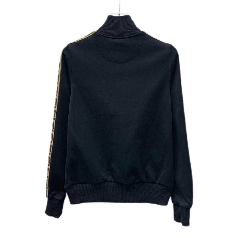 Fendi FENDI Black logo monogram stand collar zipper jacket Size 4XL / US 24-26 - 2 Thumbnail