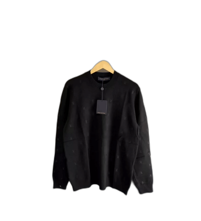 Louis Vuitton Black Embroidered Wool Knit Sweater-yf