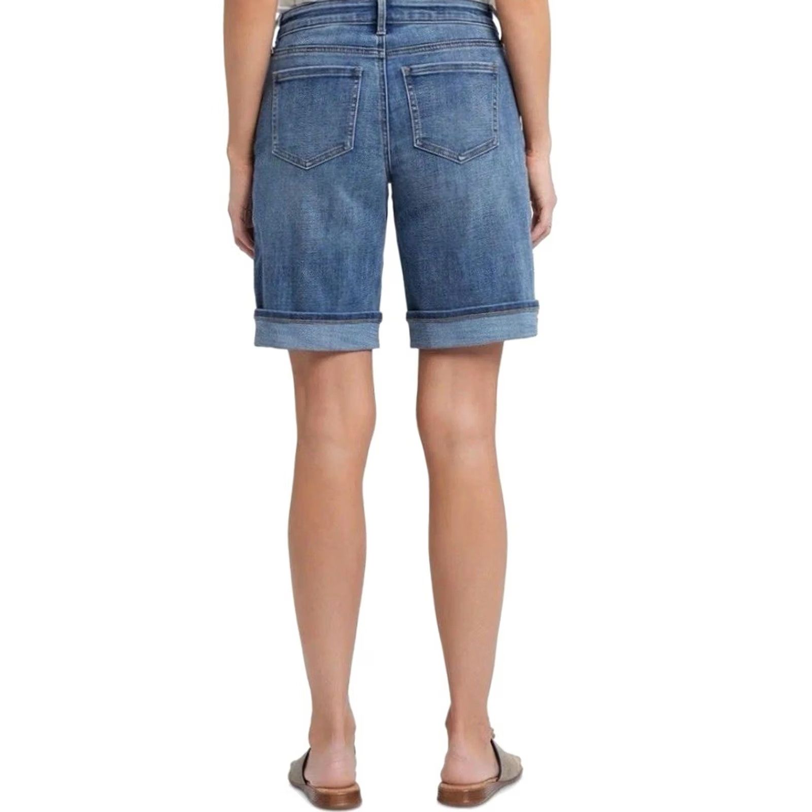 NYDJ NYDJ Boyfriend Denim Shorts With Cuffs Majorca Bay Women’s 8 Blue Eight Ladies 8 Size 30" / US 8 / IT 44 - 3 Thumbnail