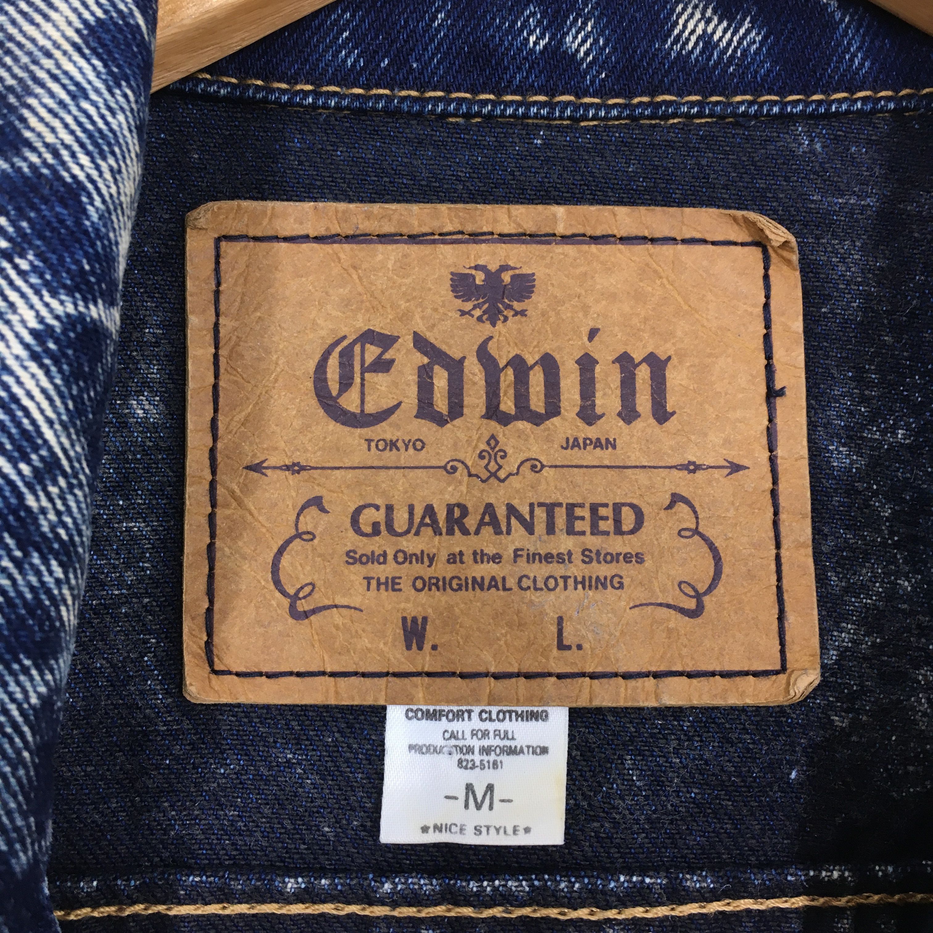 Edwin Vintage Edwin Trucker Denim Trucker Acid Wash Jacket Medium Size US M / EU 48-50 / 2 - 5 Thumbnail