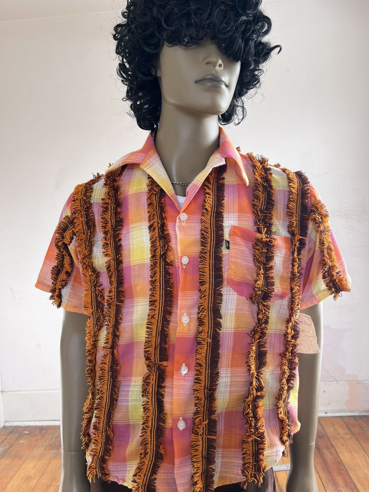 Designer Men’s Embellished Plaid Shirt by A Herman USA L Size US L / EU 52-54 / 3 - 1 Thumbnail