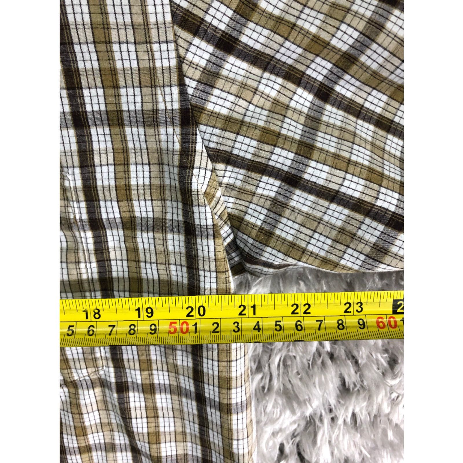 George George Shirt Mens M Brown Plaid Short Sleeve Button-Down Collar Shirt Size US M / EU 48-50 / 2 - 2 Thumbnail