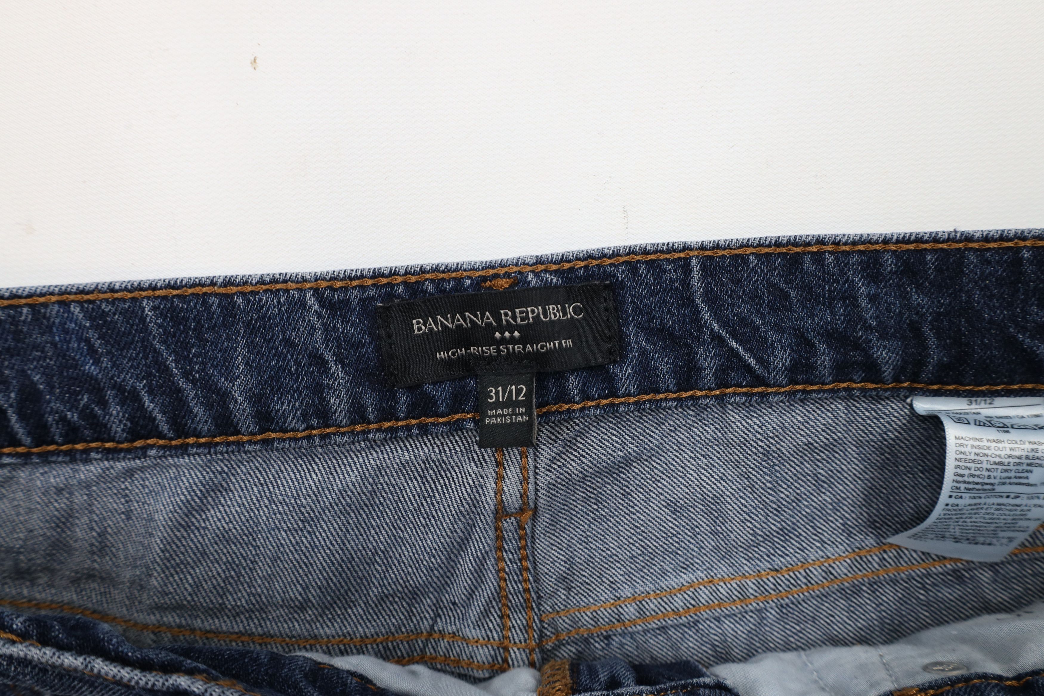 Banana Republic × Vintage Banana Republic High Rise Straight Fit Denim Jeans Blue Size 31" - 8 Thumbnail