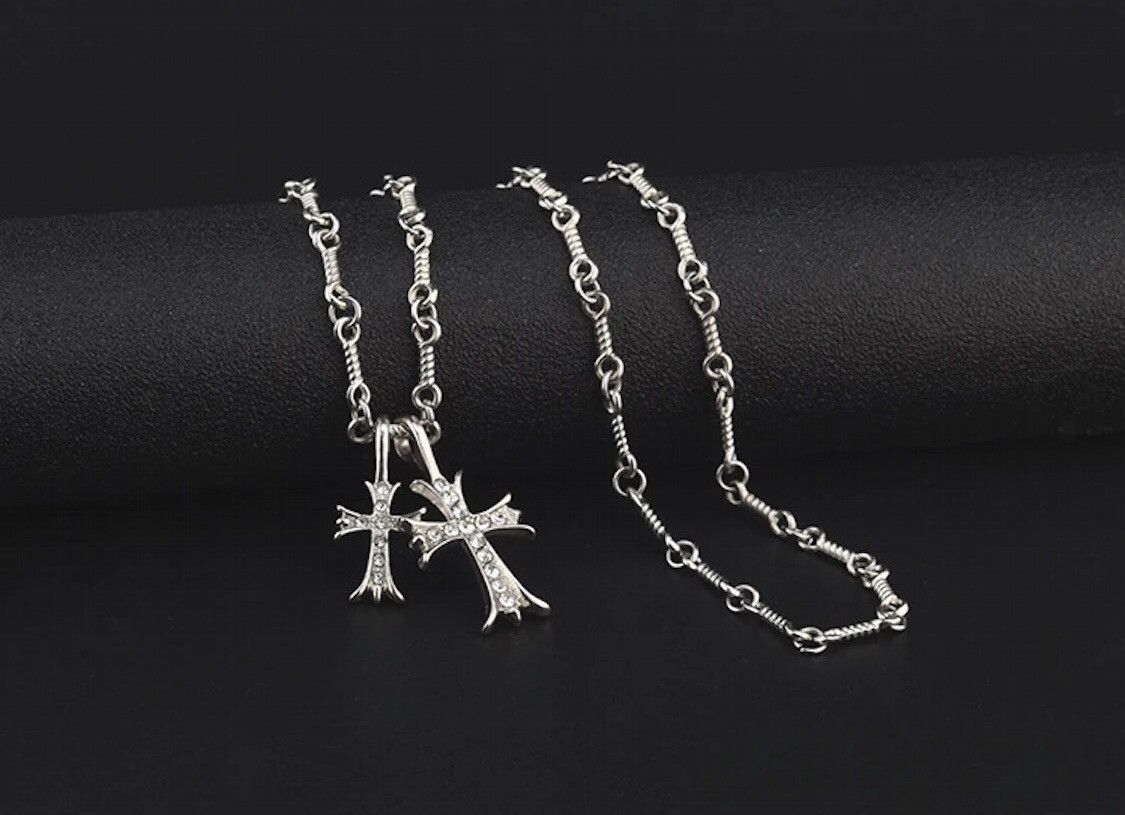 Jewelry Double Cross Necklace Size ONE SIZE - 3 Thumbnail