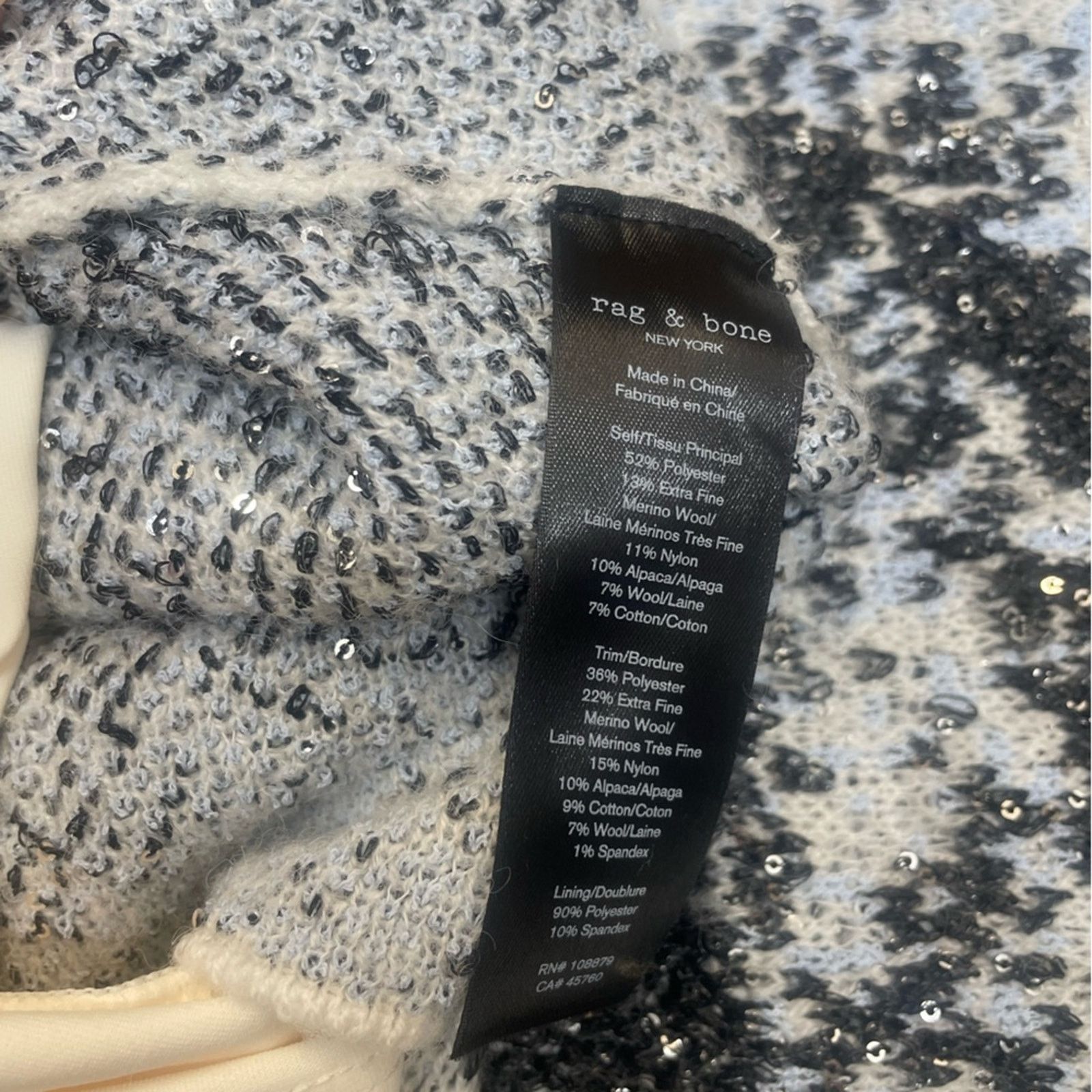 Rag & Bone NWT Rag & Bone Estelle Sequin Sweater size Large Size L / US 10 / IT 46 - 13 Thumbnail