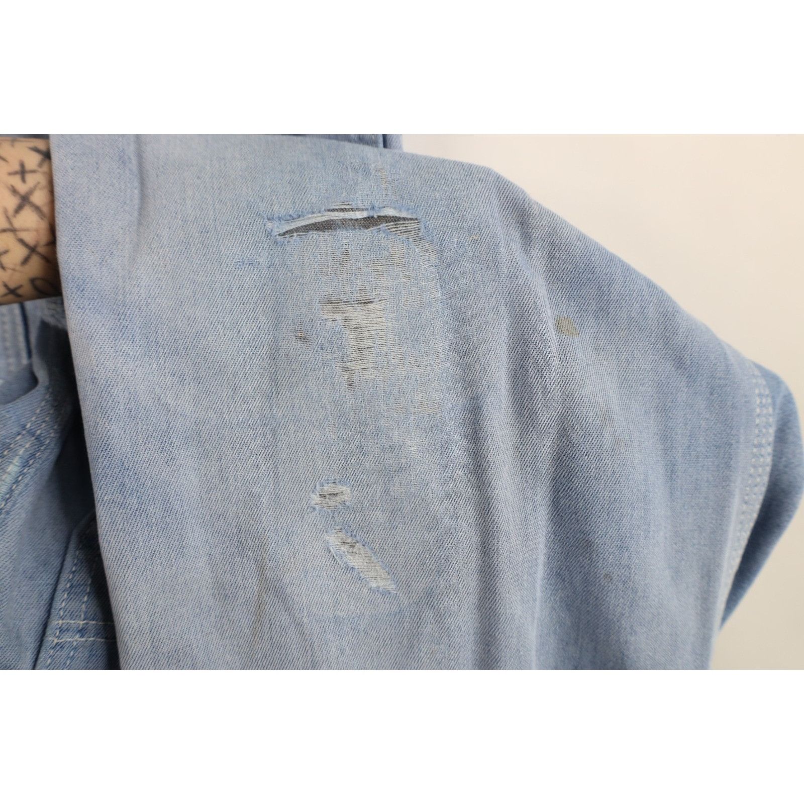 Vintage Vintage 60s 70s Streetwear Thrashed Denim Jean Overalls Size US 32 / EU 48 - 13 Thumbnail