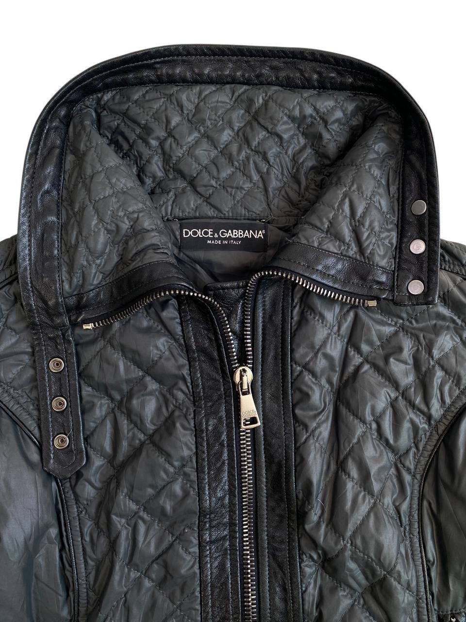 Dolce & Gabbana 2000’s Dolce Gabbana Quilted Leather Trim Motorcycle Jacket Size US S / EU 44-46 / 1 - 8 Thumbnail