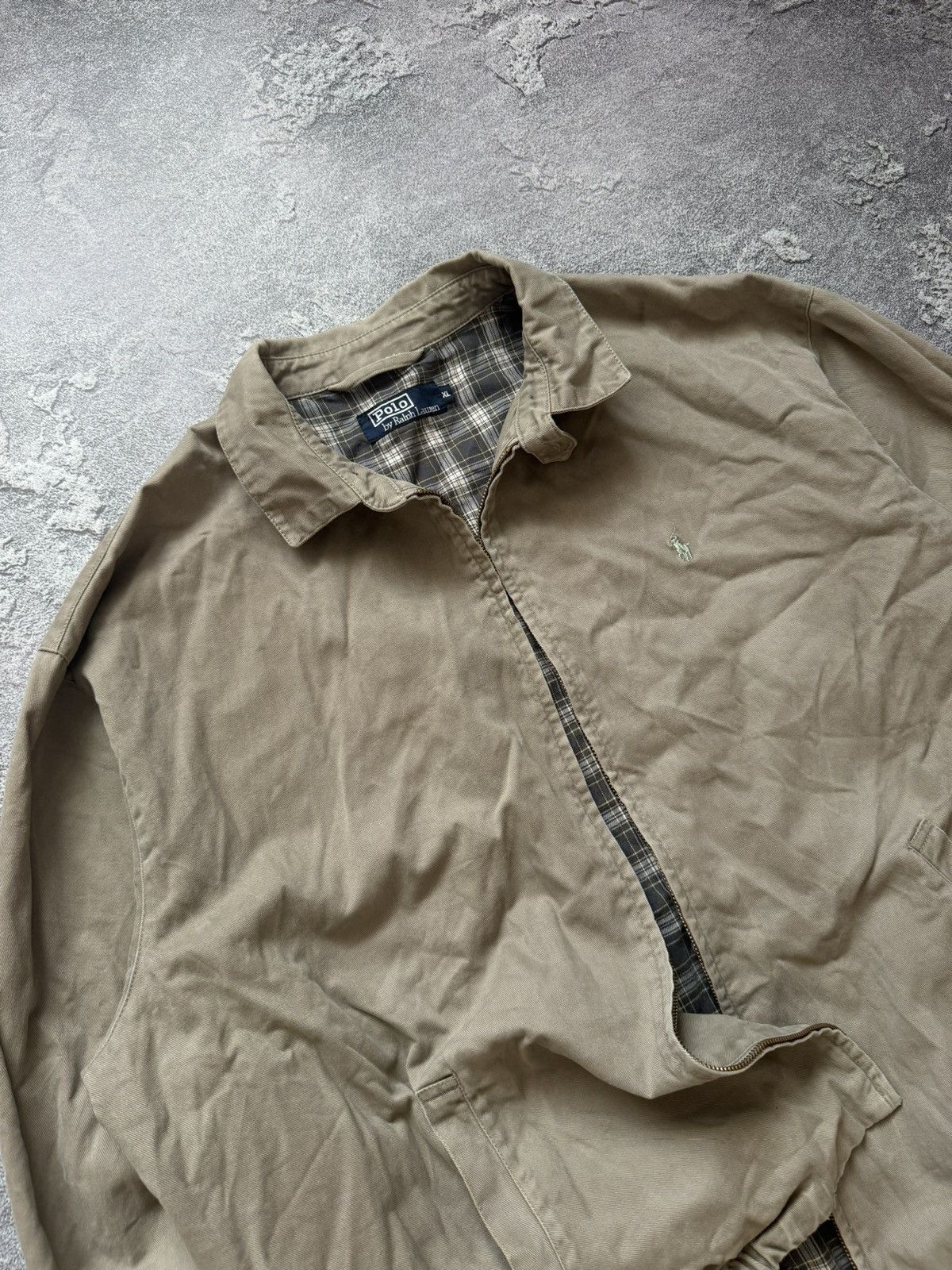 Polo Ralph Lauren × Vintage Polo Ralph Lauren XL 90s zip jacket bomber beige long sleeve Size US XL / EU 56 / 4 - 3 Thumbnail